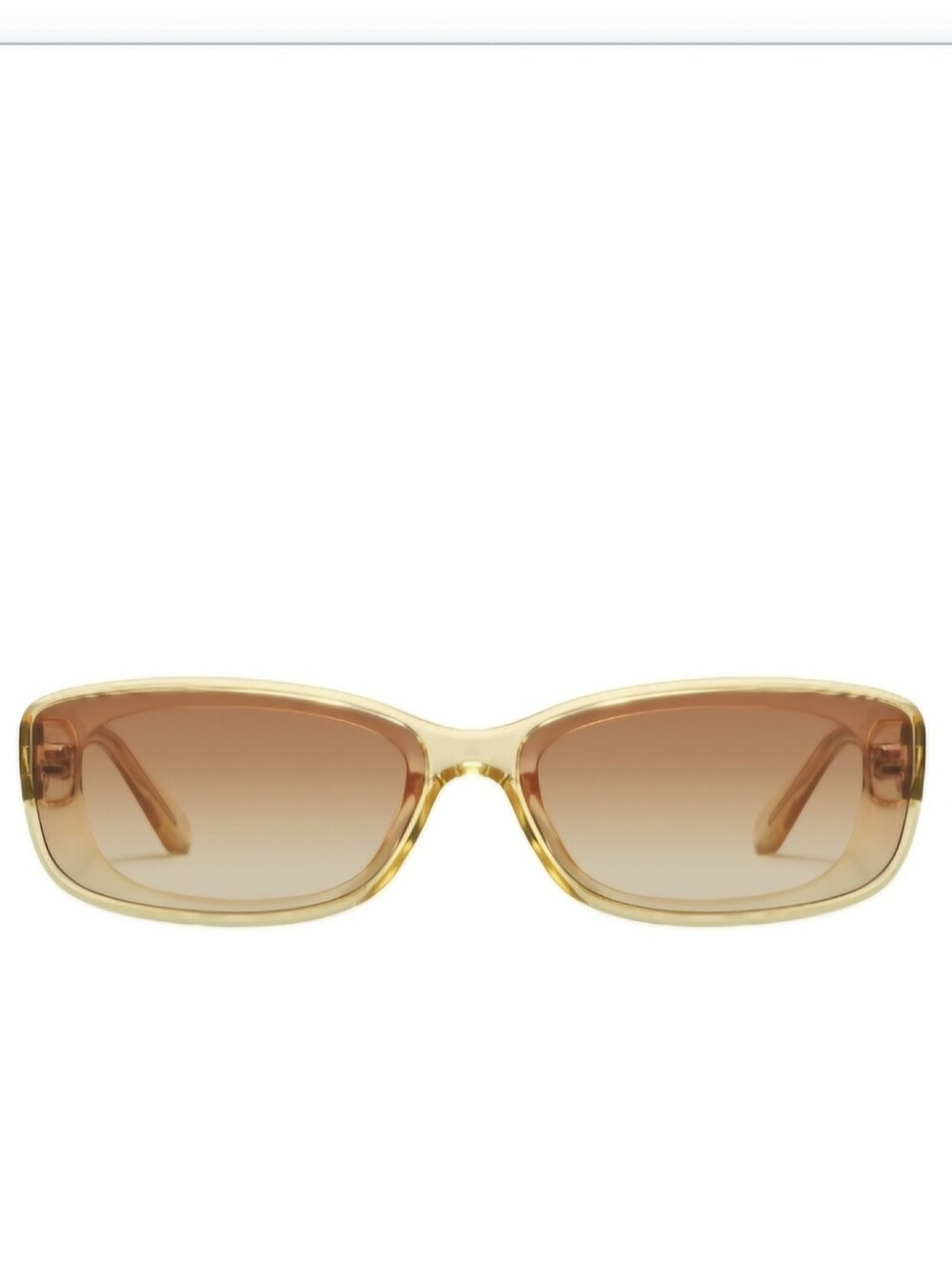 Quay Australia Translucent Daffodil Frame Sunglasses with Sepia Gradient Lenses - Picture 2 of 2